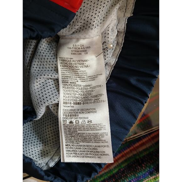 Nike Color Block Logo Windbreaker Hooded Large Check Toddler Boys Red White 4-5t - Picture 7 of 9